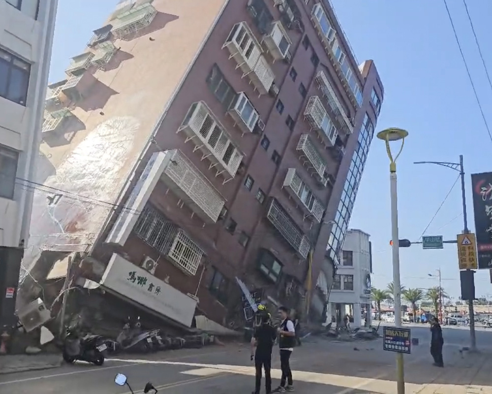 Aftermath of earthquake in Taiwan
